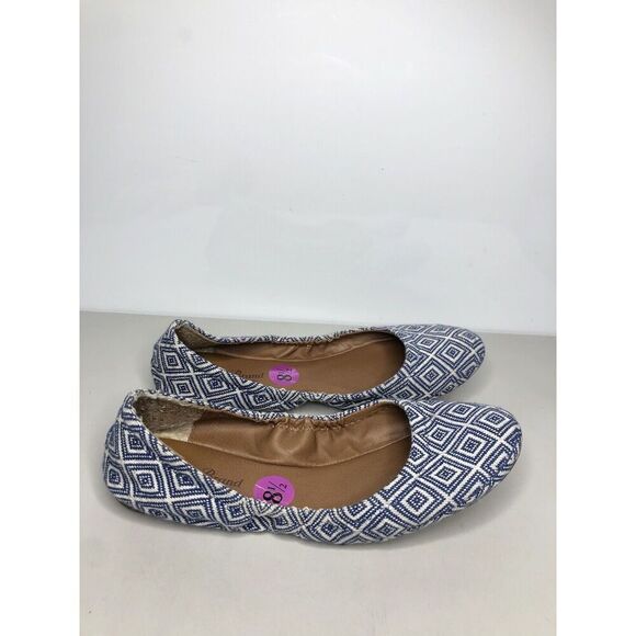 Lucky Brand Erin Blue Aztec Southwest Print Ballet Flats Shoes Women sz 8.5B US - Picture 1 of 14